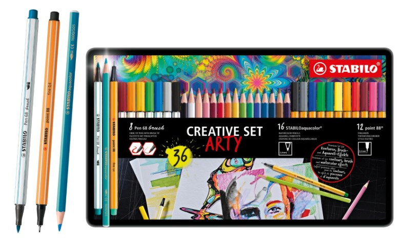 Metal box Pen Arty Stabilo